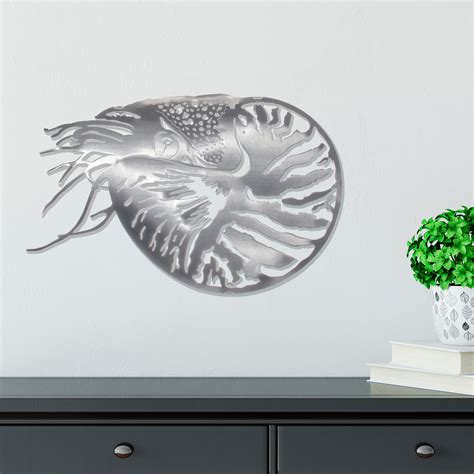 Brushed Stainless Steel Nautilus Wall Decor By R Mended Metals