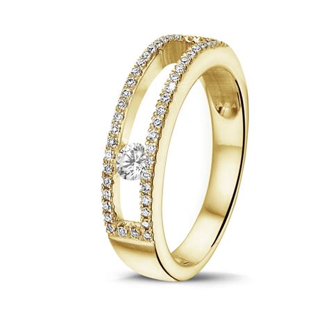 After all, the whole expensive diamond engagement ring trend was an advertisement anyway. Half set ring with 0.25 carat diamonds in yellow gold - BAUNAT | Expensive wedding rings, Pink ...