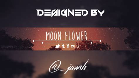 Moon Flower Youtube Banner Template Free By