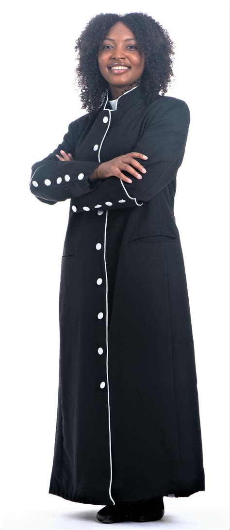 Buy Ladies Rachel Clergy Robe In Black And White Divinity Clergy Wear