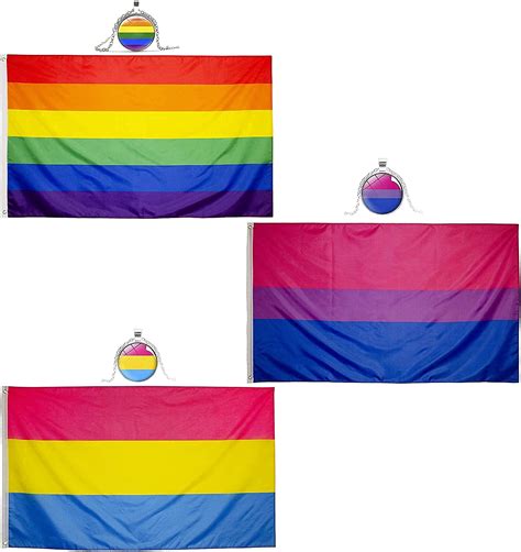 Eugenys Rainbow Flag 3x5 Ft Bi Pride Flag 3x5 Ft And Pansexual Flag 3x5 Ft
