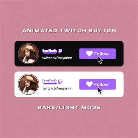 Custom Animated Twitch Follow Button Overlay For Intro Videos Etsy