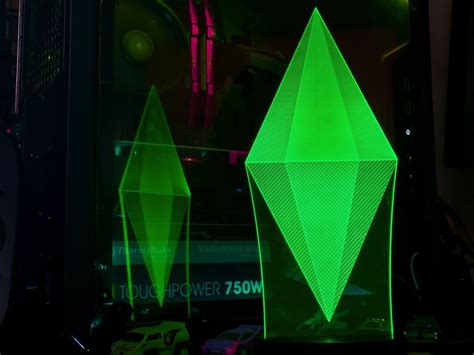 Sims Plumbob Edge Lit Led Lamp Etsy