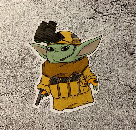 Tactical Baby Yoda Sticker Etsy