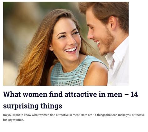 What Women Find Attractive In Men 14 Surprising Things Womenworldwide Beautifulwomen Nicewomen