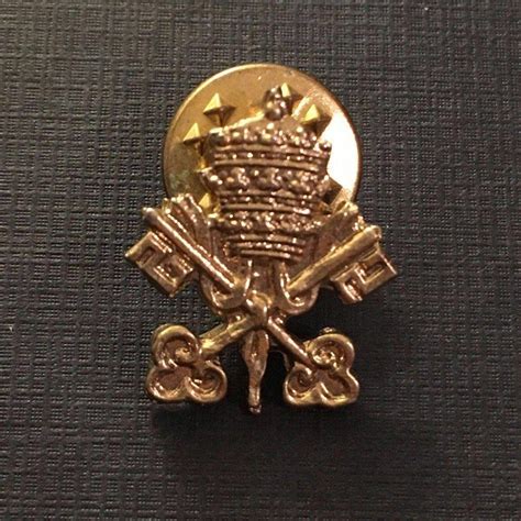 Holy See Coat Of Arms Pin Catholic Tie Tack Jacket Lapel Etsy