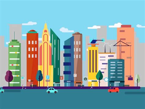 Modern City Animation Animation Design Motion Graphics Design