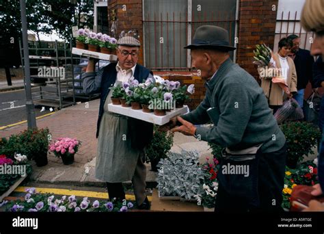 London S East End The Columbia Road Flower Market Hackney Stock Photo