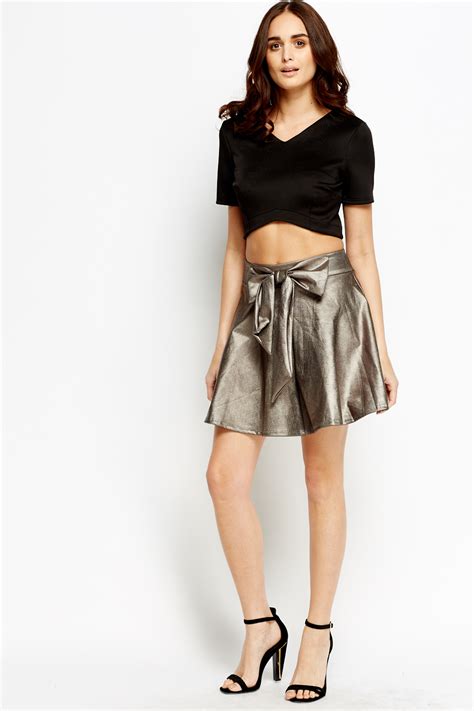 Metallic Bow Skater Skirt Just 7