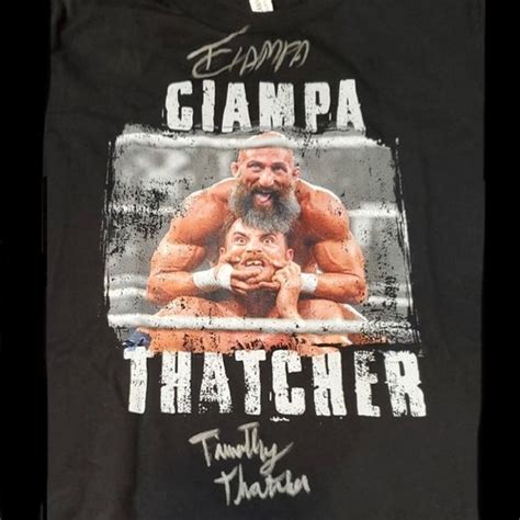 Tommaso Ciampa And Timothy Thatcher Signed T Shirt Wwe Auction
