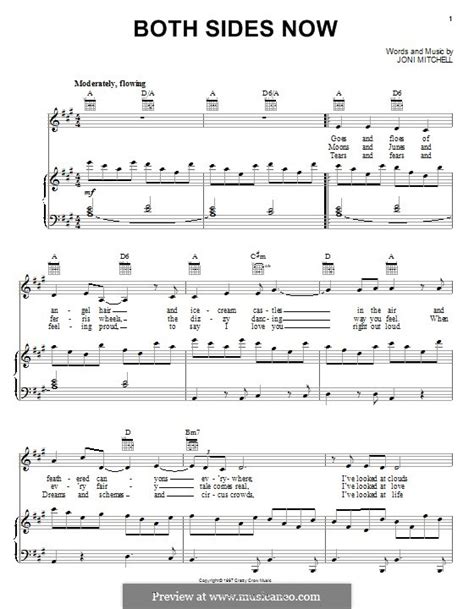 Both Sides Now By J Mitchell Sheet Music On Musicaneo