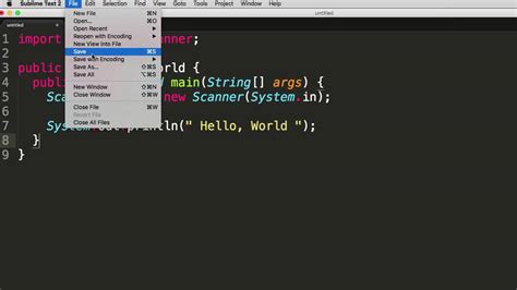 Saving A Java File Sublime Text Includes Compile And Run YouTube
