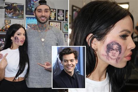 Kelsy Karter Gets Harry Styles Face Tattooed On Her Cheek For His