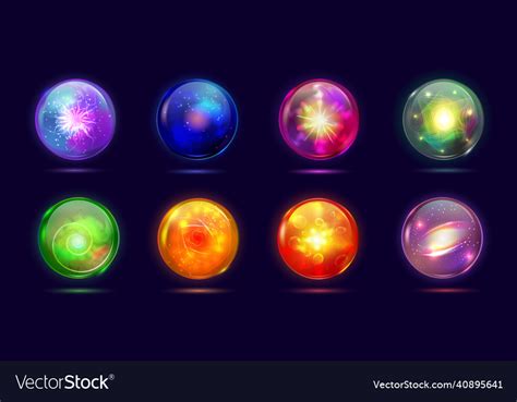 Magic Mysterious Orbs Fantasy Glowing Balls Vector Image