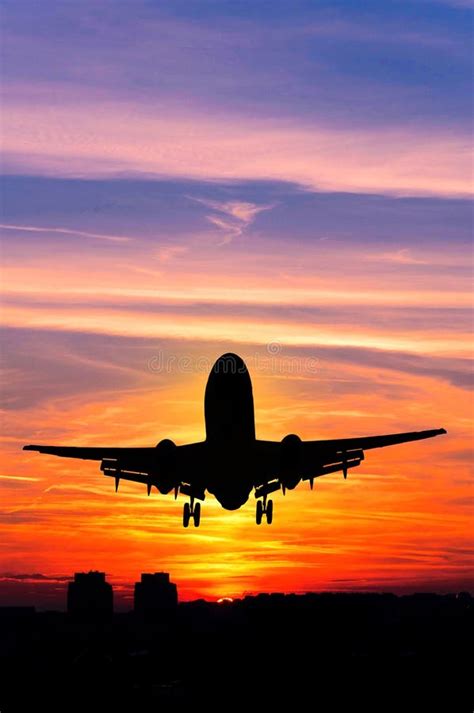 Airplane Flight Sunset