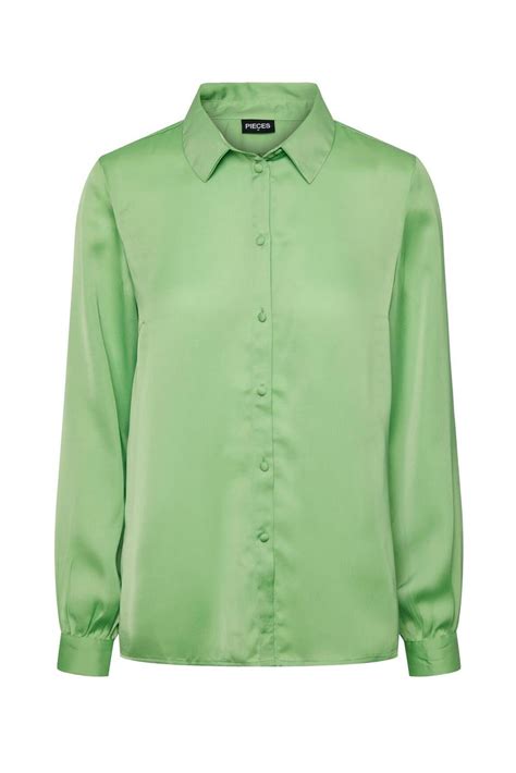 Camisa Manga Larga Pcmegan Verde Talla M Color Verde