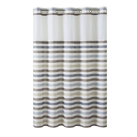 Hookless Hampton Multi Striped Shower Curtain With Liner Hookless