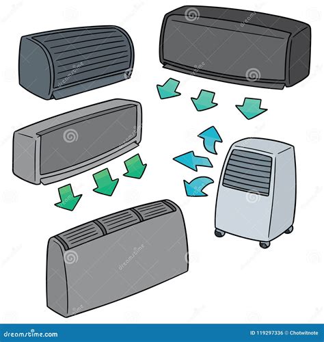 Vector Set Of Air Conditioner Stock Vector Illustration Of Draw