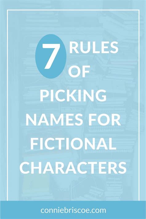The 7 Rules Of Picking Names For Fictional Characters Names