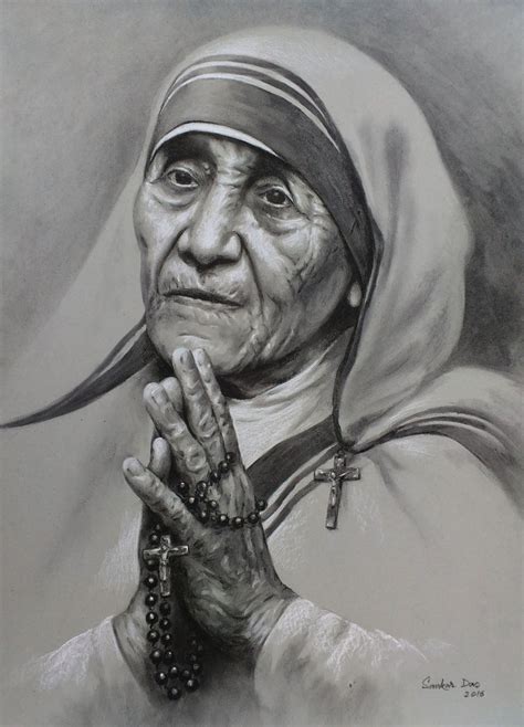 Portrait Sketches Pencil Portrait Portrait Drawing Mother Theresa Picture Mother Teresa
