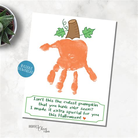 Halloween Handprint Art Pumpkin Handprint Craft For Kids Etsy