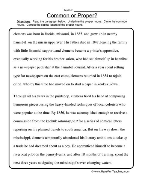 Define nouns , pronouns, common noun and proper nouns. Edit Common or Proper Nouns Worksheet | Have Fun Teaching