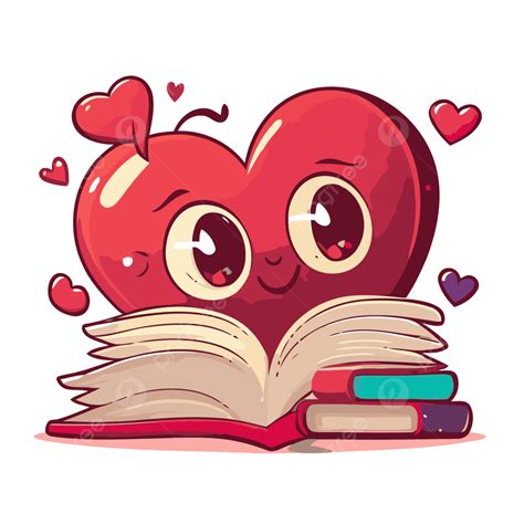 Book Love Vector Sticker Clipart The Book Is Holding A Cute Cartoon