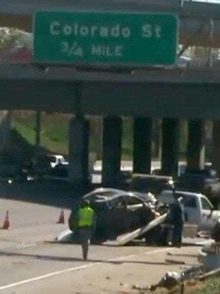 Man Killed In Car Crash Body Ejected Onto Freeway Sign