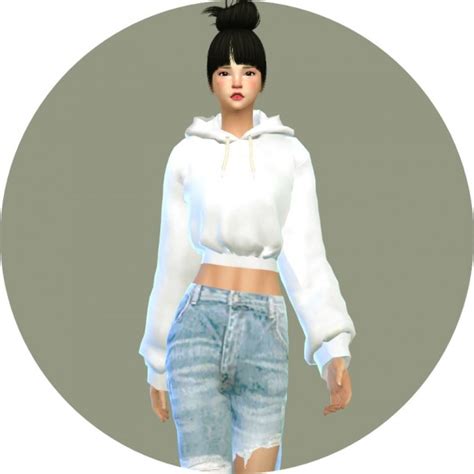 Sims4 Marigold New Crop Hoodie • Sims 4 Downloads