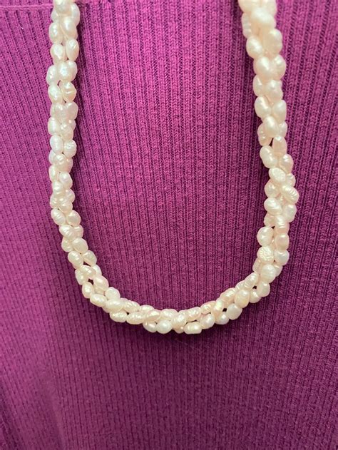 Fresh Water Pearl Bead Necklace Pearl Necklace Etsy