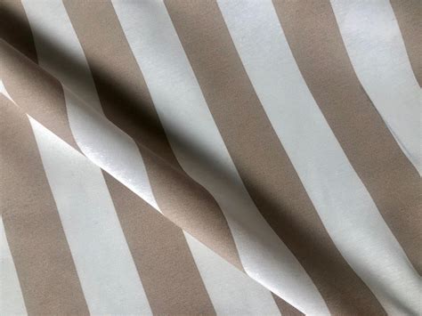 Beige And White Striped Fabric Sofia Stripes Curtain Etsy