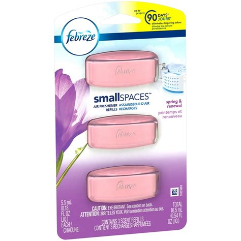 Febreze Small Spaces Air Freshener Refills Spring And Renewal 3 Count