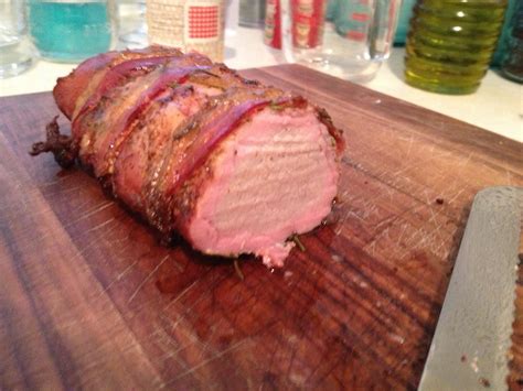 Smoked Pork Tenderloin Wrapped In Bacon Bbq Grill Grilling Smoked