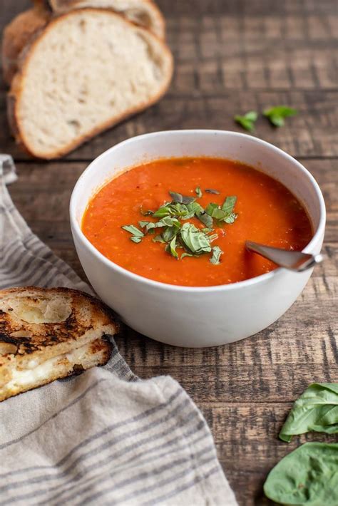Tomato Basil Soup From Canned Tomatoes Foraged Dish Recipe In