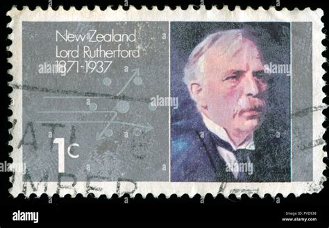 Postmarked Stamp From New Zealand In The Ernest Rutherford Series