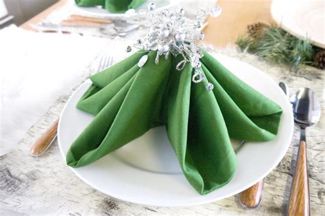 Christmas Tree Napkin Folding Tutorial Popsugar Home