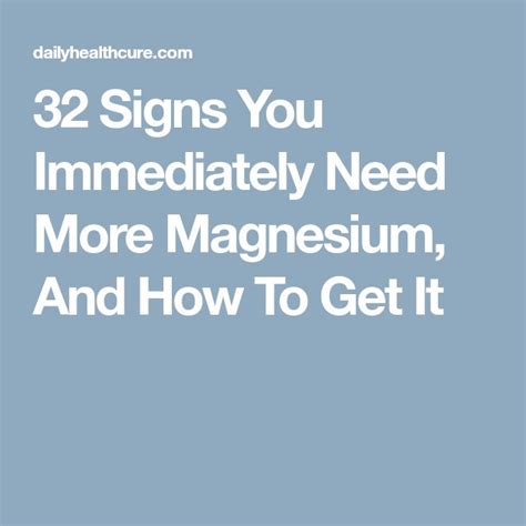 32 Signs You Immediately Need More Magnesium And How To Get It Signs