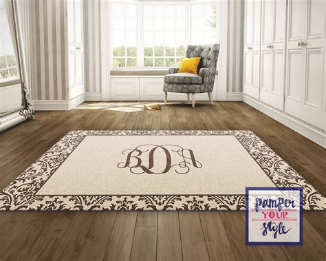 Tan And Brown Custom Area Rug Personalized Living Room Rug