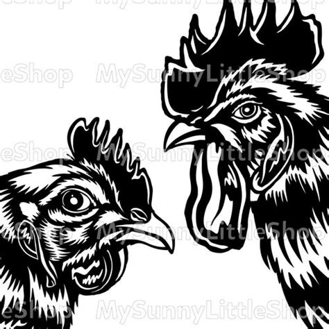 Roosters Svg Chicken Dxf Peeking Svg For Cricut Farm Life Etsy