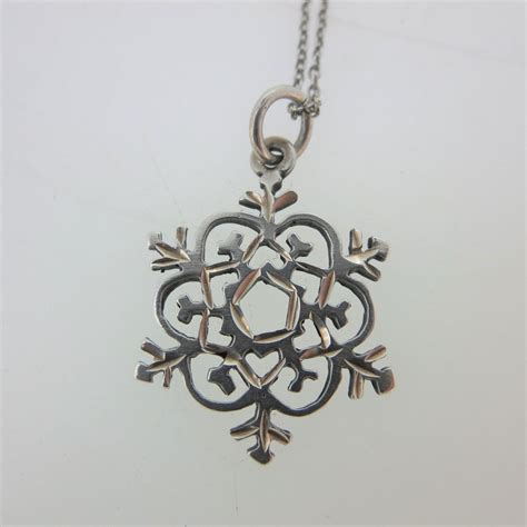 Sterling Silver Snowflake Necklace With 18 Inch Chain