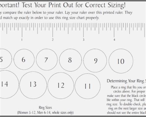 Ring Size Guide Printable Tomtaku