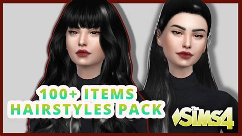 100 Items Cc Hairs Pack My Folder Mods The Sims 4 Hairstyles🌟free