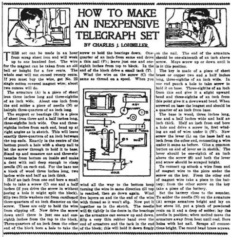 How To Make An Inexpensive Telegraph Set 1911 Click Americana