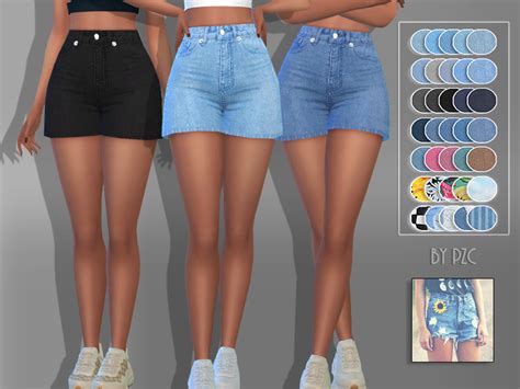 The Sims Resource Sunflower Denim Jeans Shorts 9094