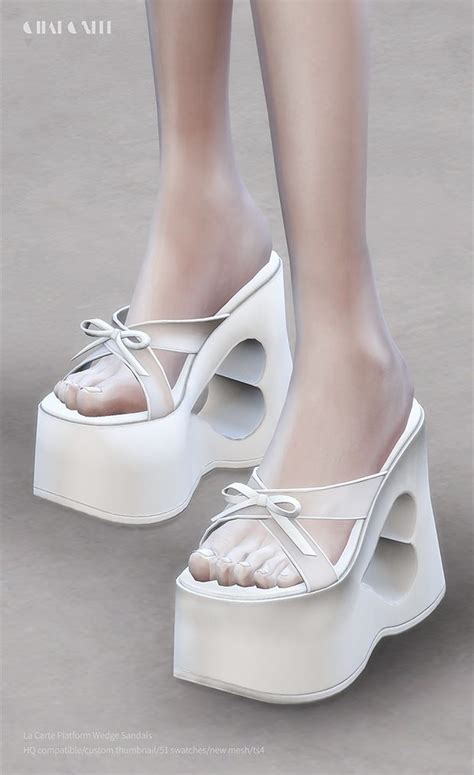 La Carte Platform Wedge Sandals Charonlee Sims Sims 4 Cc Shoes