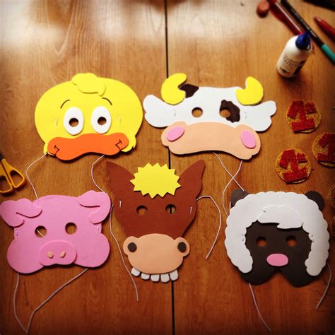 Diy Old Macdonalds Masks Farm Animals Birthday Party Crafts First