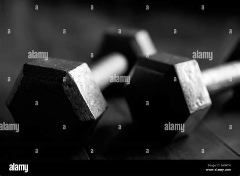 Close Up Of Dumbbells Stock Photo Alamy