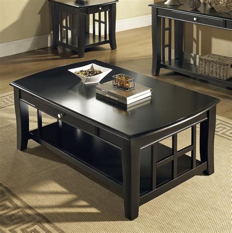 Black Coffee Table Set Crosley Furniture Braxton 3 Piece Coffee
