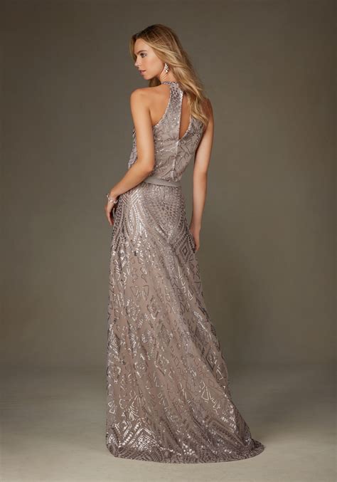 Patterned Sequin Bridesmaid Dress Style 20475 Morilee