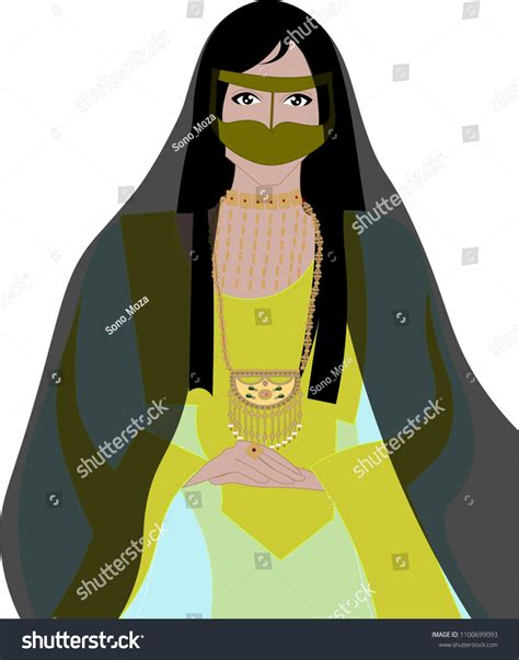 Emirate Women Wearing Traditional Clothes Stock Vector Royalty Free